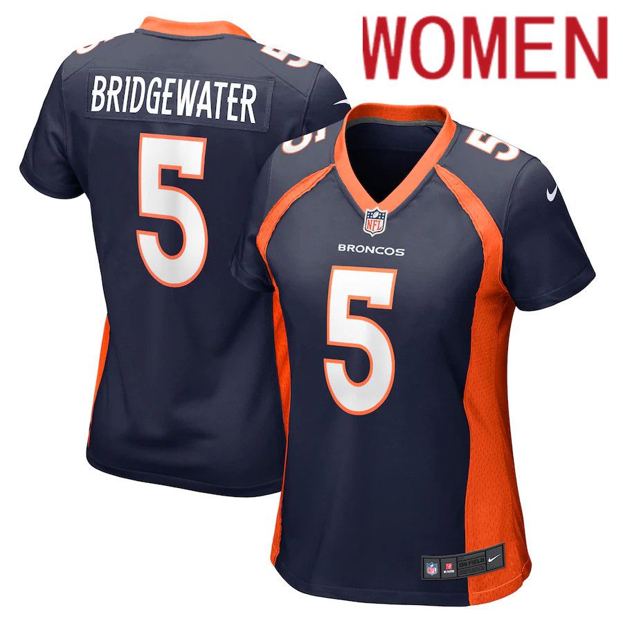 Cheap Women Denver Broncos 5 Teddy Bridgewater Nike Navy Game NFL Jersey